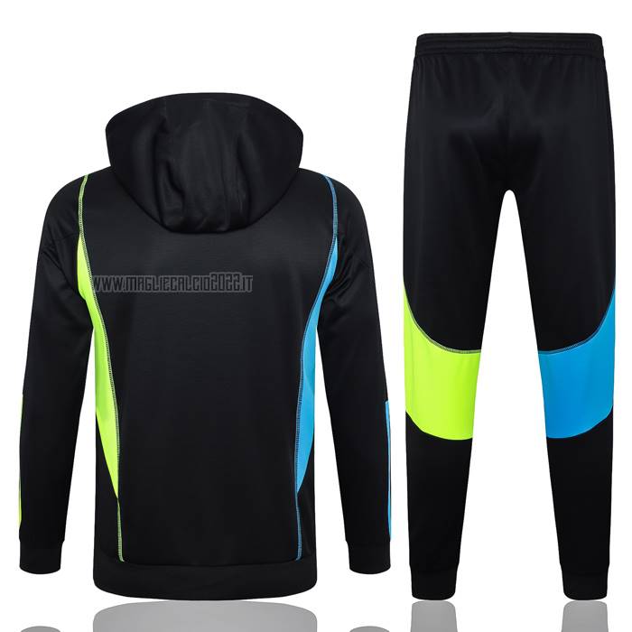 Tuta da Track de Felpa del Arsenal Bambino 2023-2024 Nero y Verde